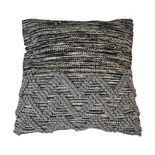HSM Collection-Sierkussen -45x45-Grijs/Zwart-Katoen