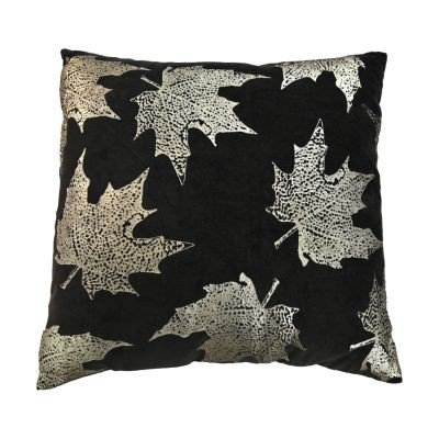 HSM Collection-Sierkussen Met Print-3-45x45-Zwart/Goud-Stof