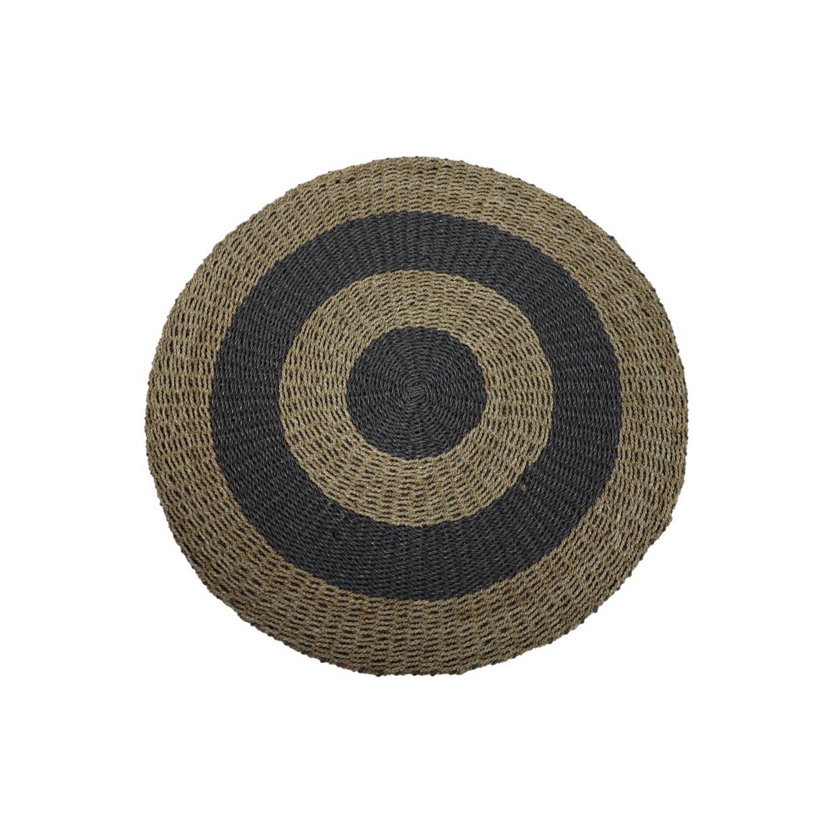 HSM Collection-Vloerkleed -ø120-Naturel/Grijs-Raffia/Zeegras