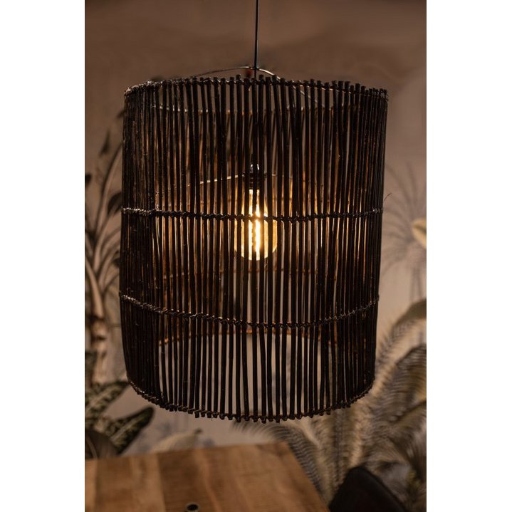 HSM Collection-Hanglamp-ø50x56-Zwart-Rotan
