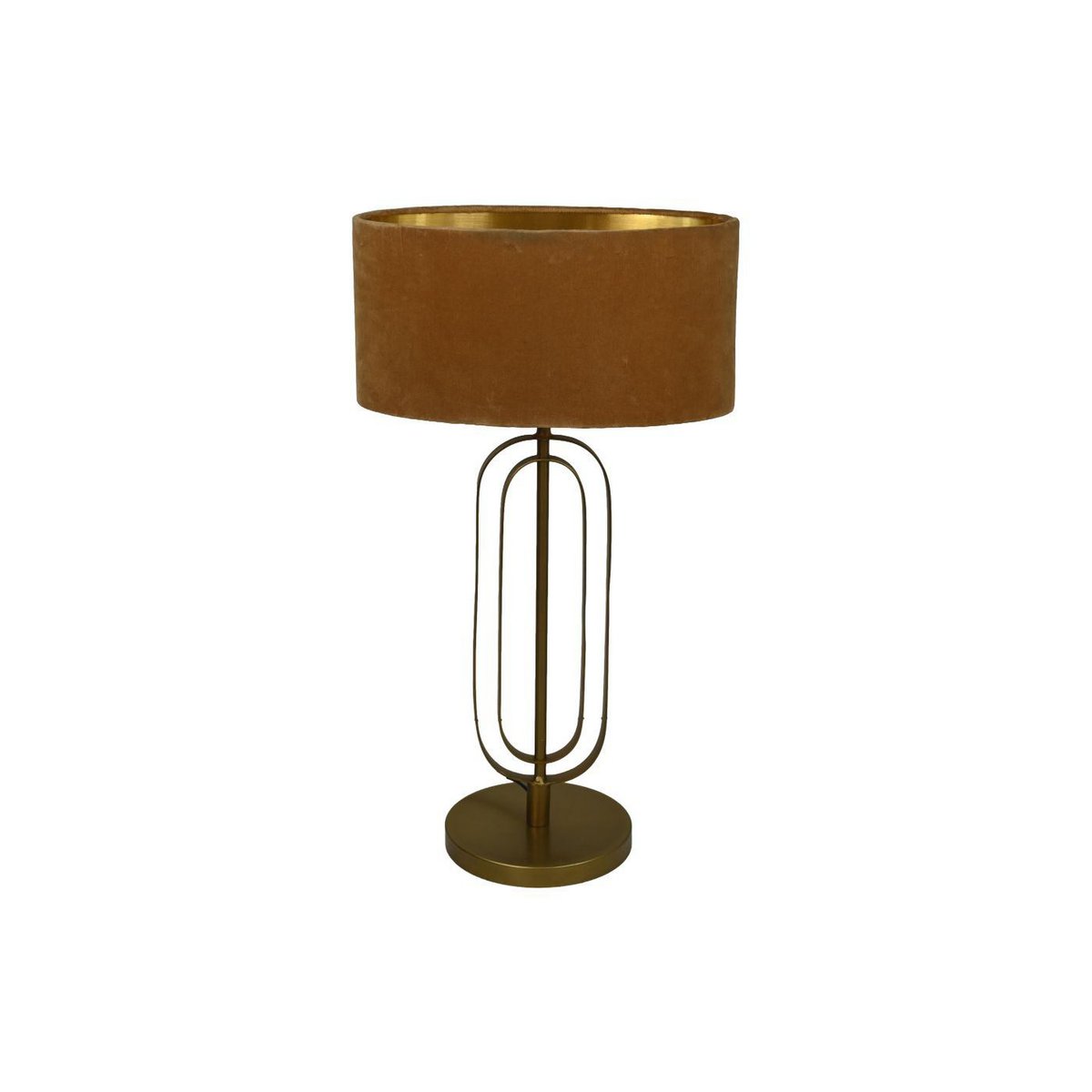 HSM Collection-Ovale Lampenkap-ø38x19-Beige/Goud-Stof