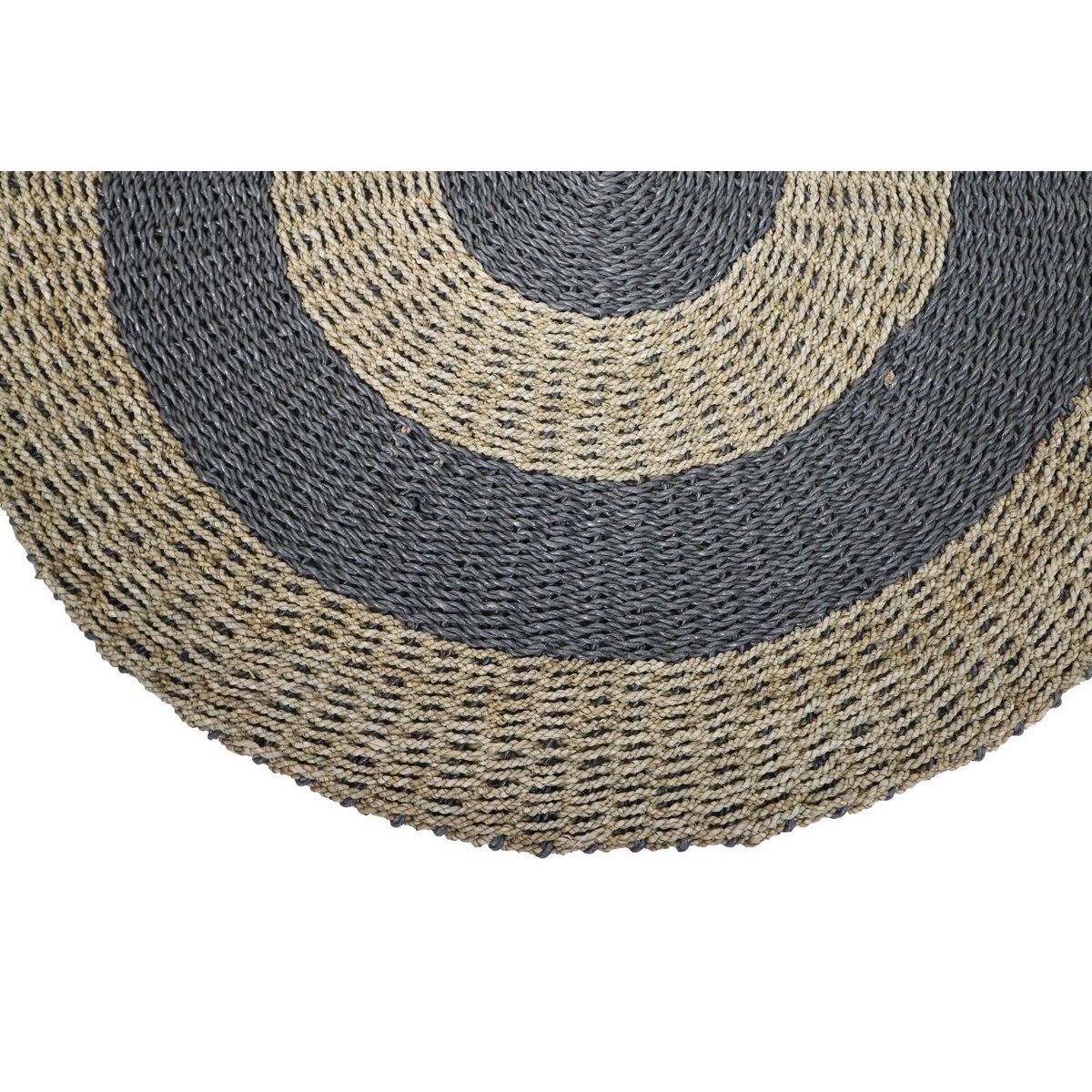 HSM Collection-Vloerkleed -ø120-Naturel/Grijs-Raffia/Zeegras