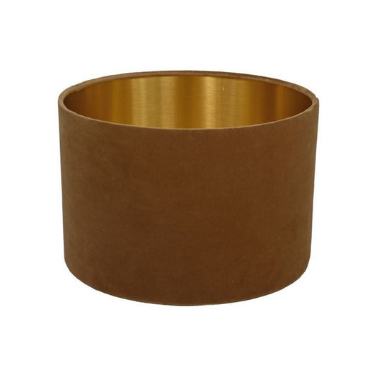 HSM Collection-Ronde Lampenkap-ø42x28-Beige/Goud-Stof
