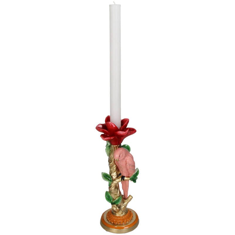 Kaarshouder - Roze Papegaai ↑ 26 cm