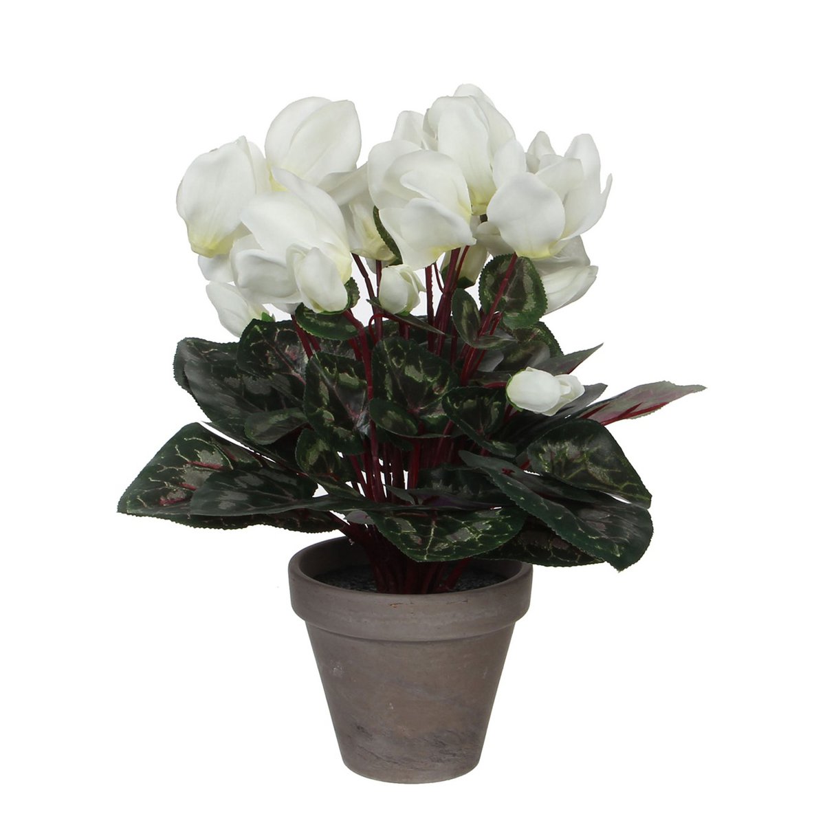 Cyclaam Kunstplant in Bloempot Stan - H30 x Ø30 cm - Wit