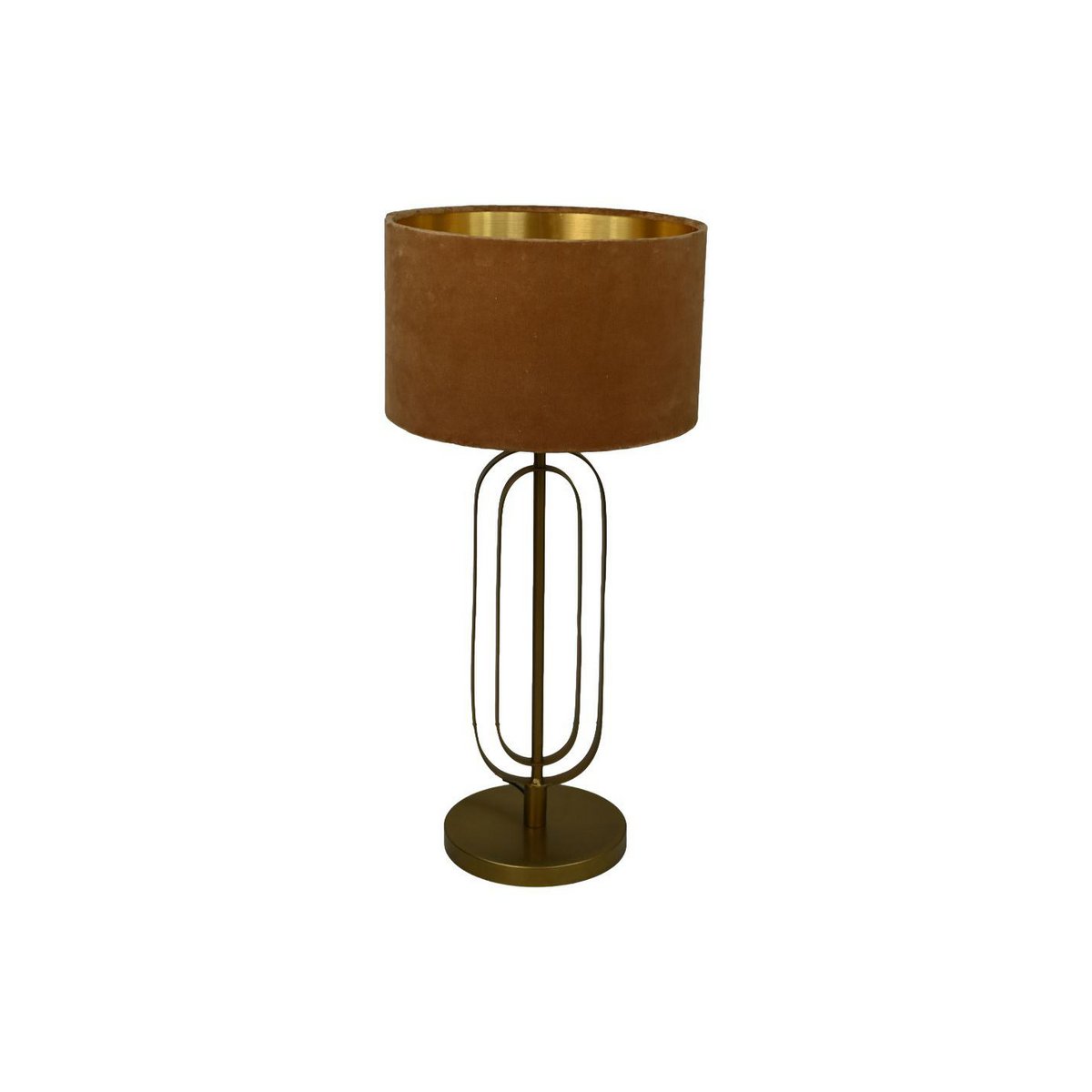 HSM Collection-Ronde Lampenkap-ø32x20-Beige/Goud-Stof