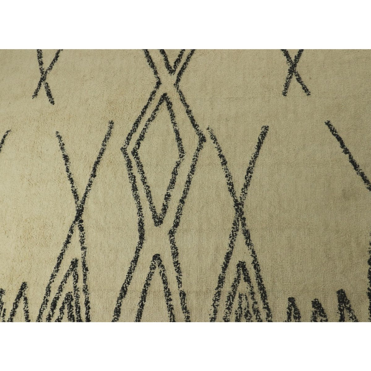 HSM Collection-Vloerkleed Dubbel Ruit -200x300-Zwart/Wit-Katoen